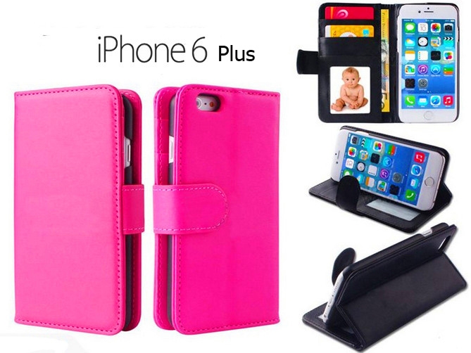 Iphone 6 Plus wallet leather case ID window combo