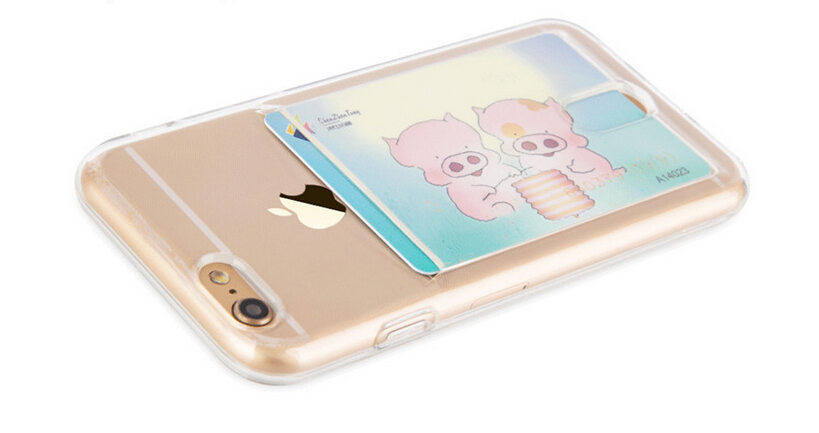 iPhone 6 6s Case Clear Soft TPU Card holder iPhone 6 6s Case Clear Soft TPU Card holder