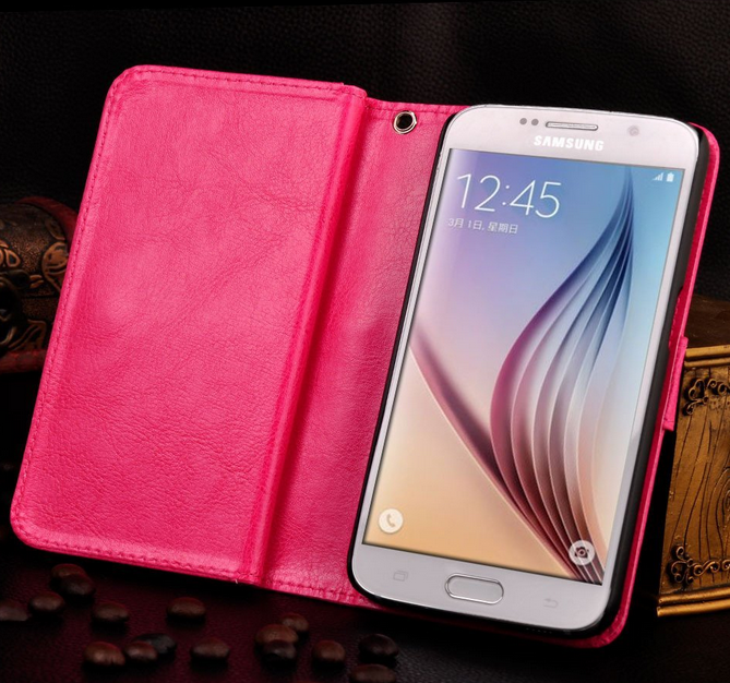 S6 edge Plus case double wallet leather detachable case