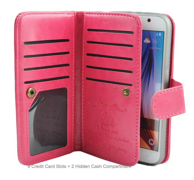 S6 edge Plus case double wallet leather detachable case