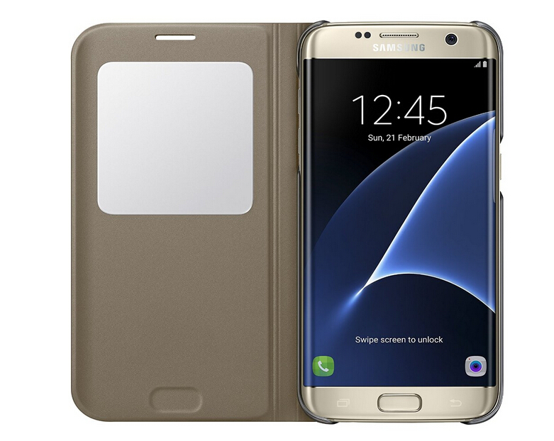 Samsung Galaxy S7 edge case Leather Flip window