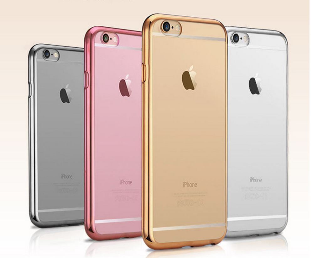 iPhone 6 Plus case plating bumper with clear gel back cover case