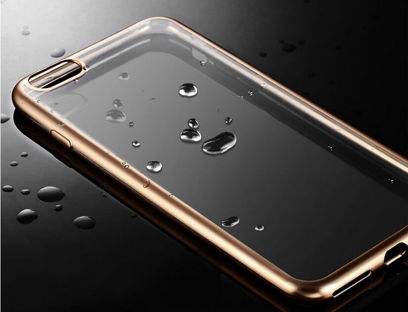 iPhone 6 Plus case plating bumper with clear gel back cover case