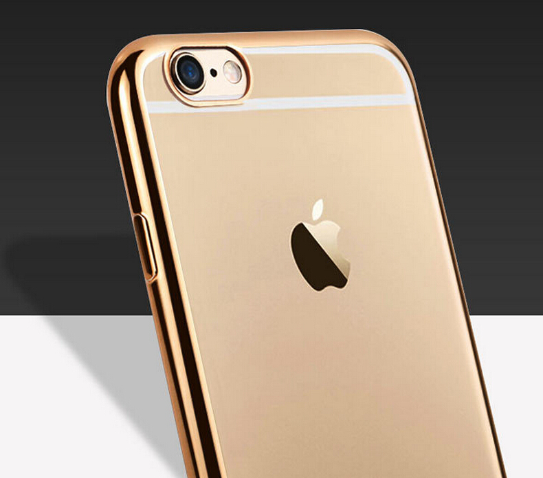 iPhone 6 Plus case plating bumper with clear gel back cover case