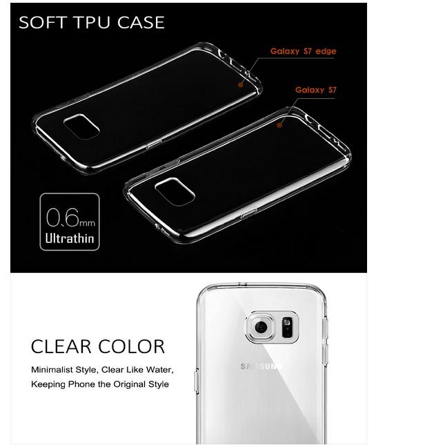 Galaxy s7 edge case clear soft gel ultra thin+SP