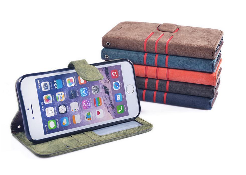 iPhone 6 6s vintage wallet leather ID window case