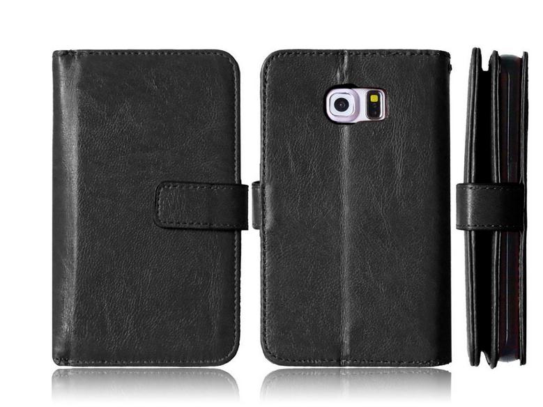 Galaxy S7 Case double wallet leather detachable case
