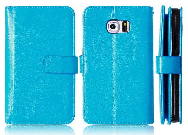 Galaxy S7 double wallet leather detachable case