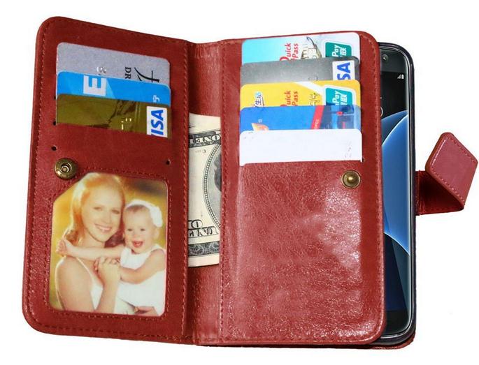 Galaxy S7 edge double wallet detachable case