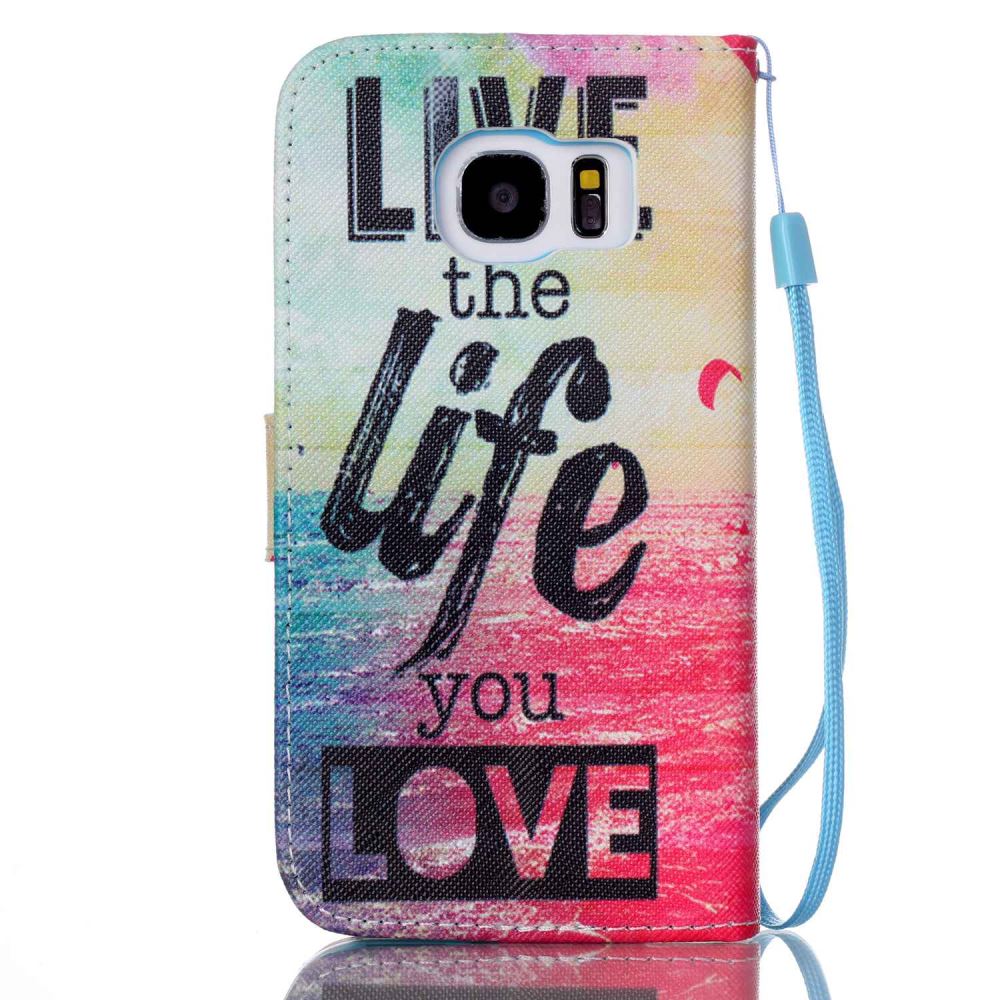Galaxy S7 case wallet leather case printed