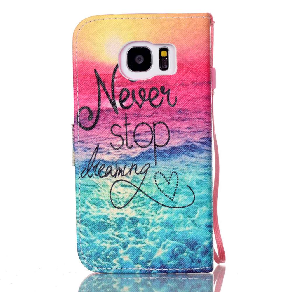 Galaxy S7 case wallet leather case printed