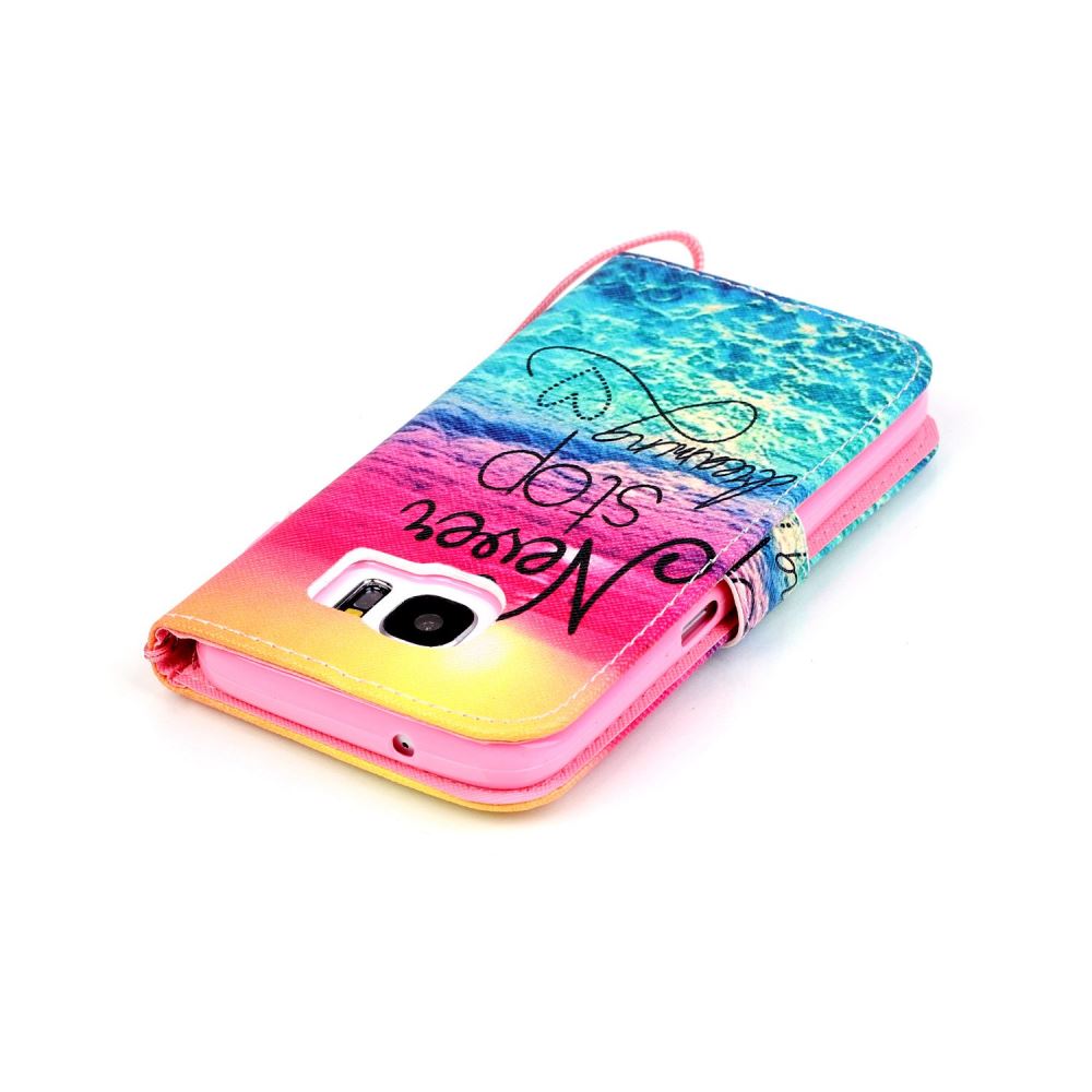 Galaxy S7 case wallet leather case printed