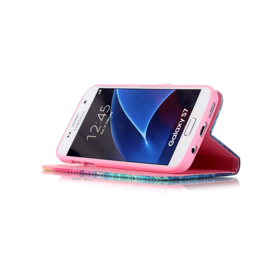 Galaxy S7 EDGE case wallet leather case printed