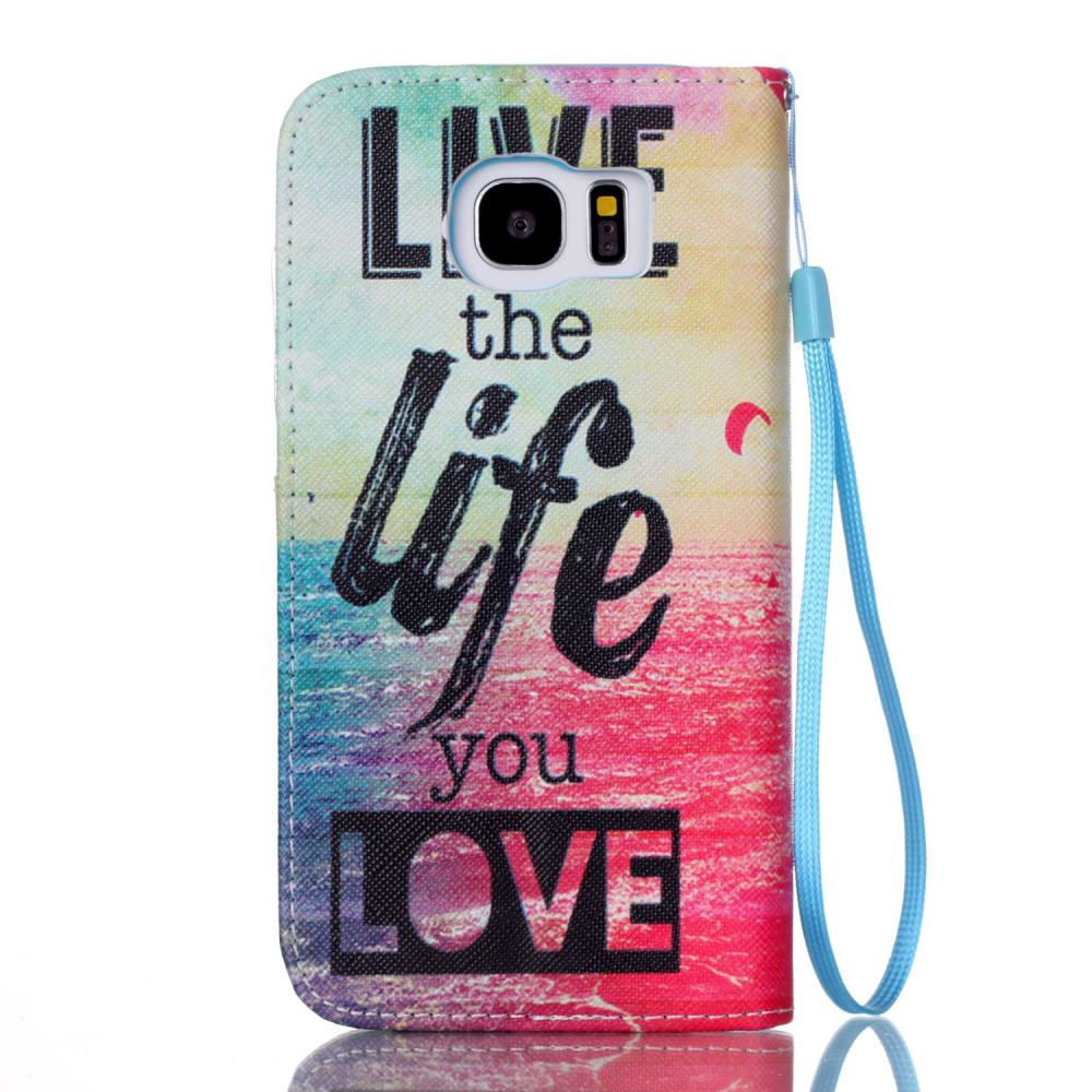 Galaxy S7 EDGE case wallet leather case printed