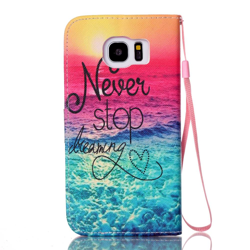 Galaxy S7 EDGE case wallet leather case printed