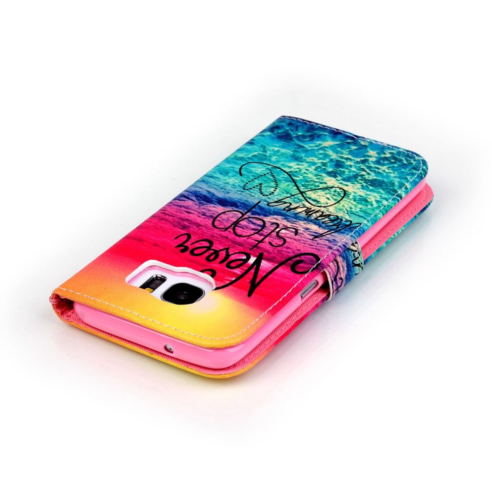 Galaxy S7 EDGE case wallet leather case printed