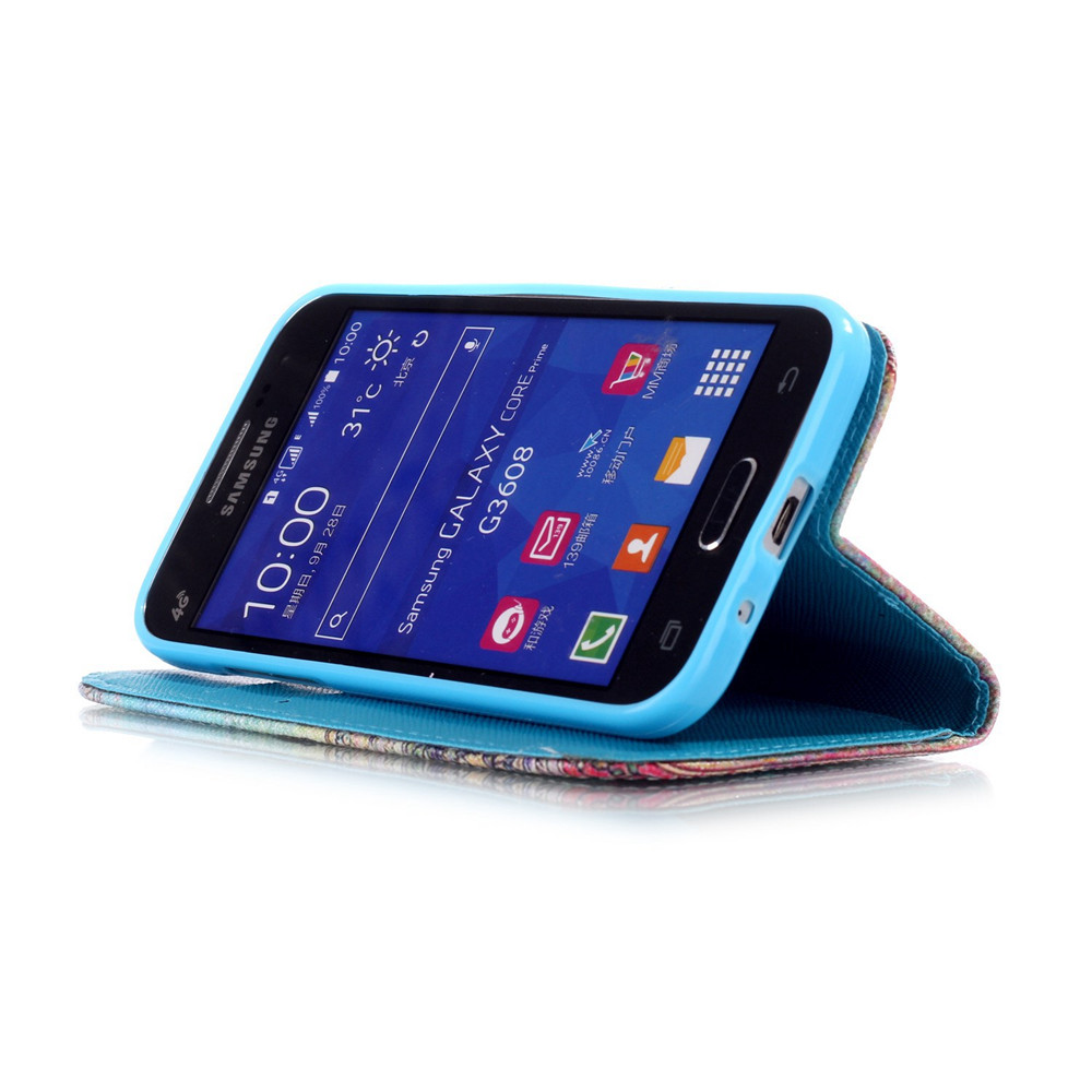 Galaxy Core Prime case wallet leather case printed