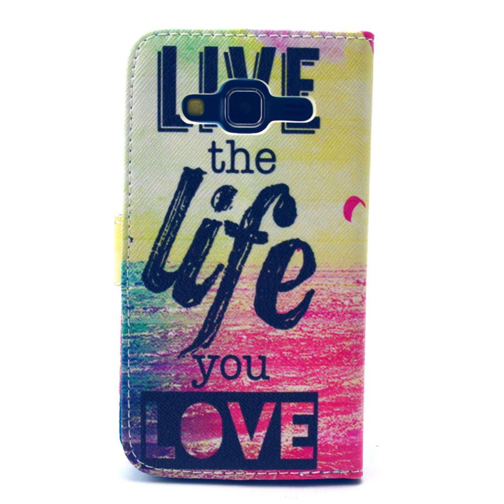 Galaxy Core Prime case wallet leather case printed
