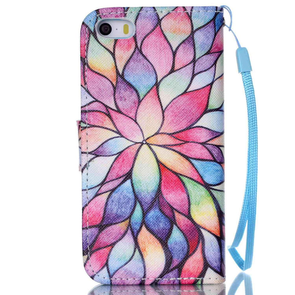 iPhone 5 5s SE case wallet leather case printed