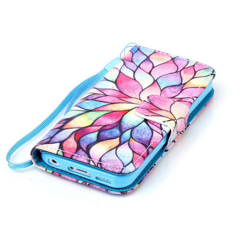 iPhone 5 5s SE case wallet leather case printed