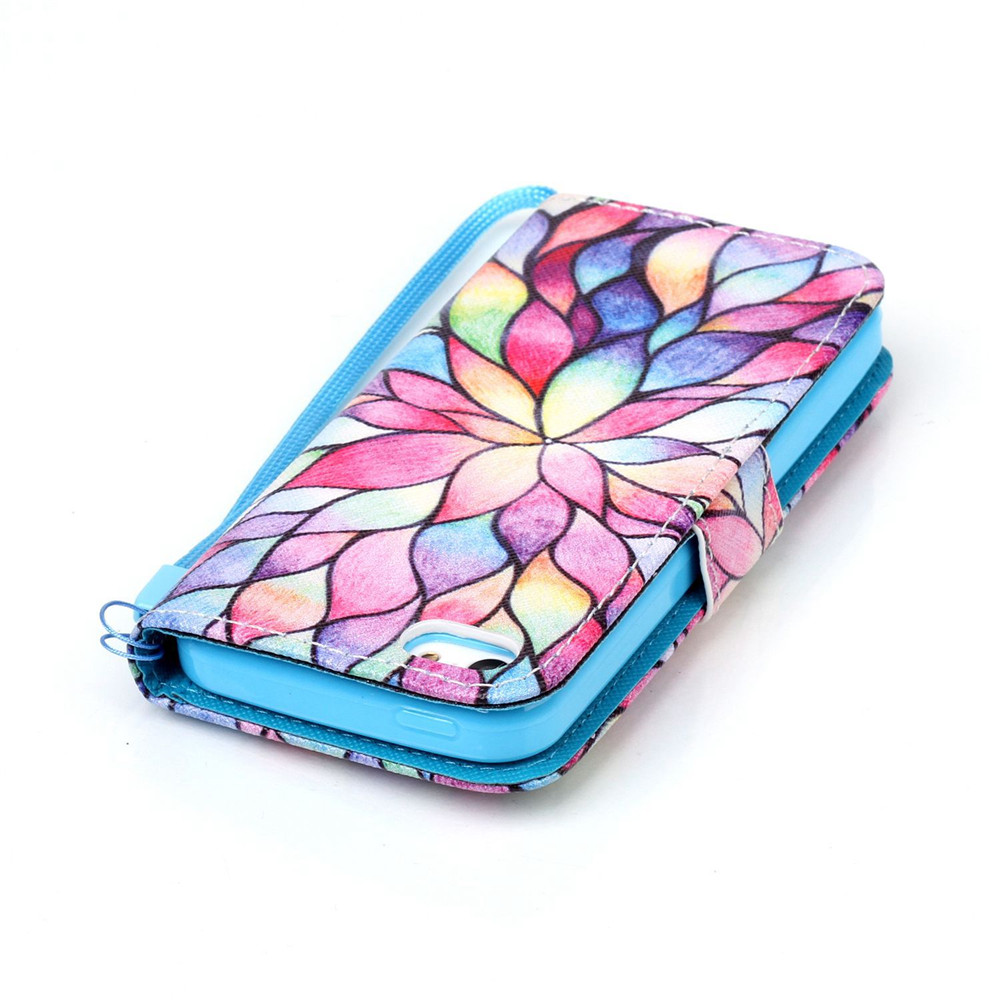 iPhone 5 5s SE case wallet leather case printed