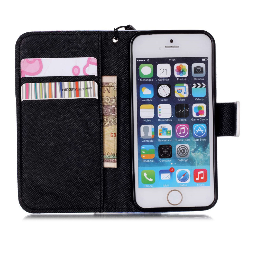 iPhone 5 5s SE case wallet leather case printed iPhone 5 5s SE case wallet leather case printed