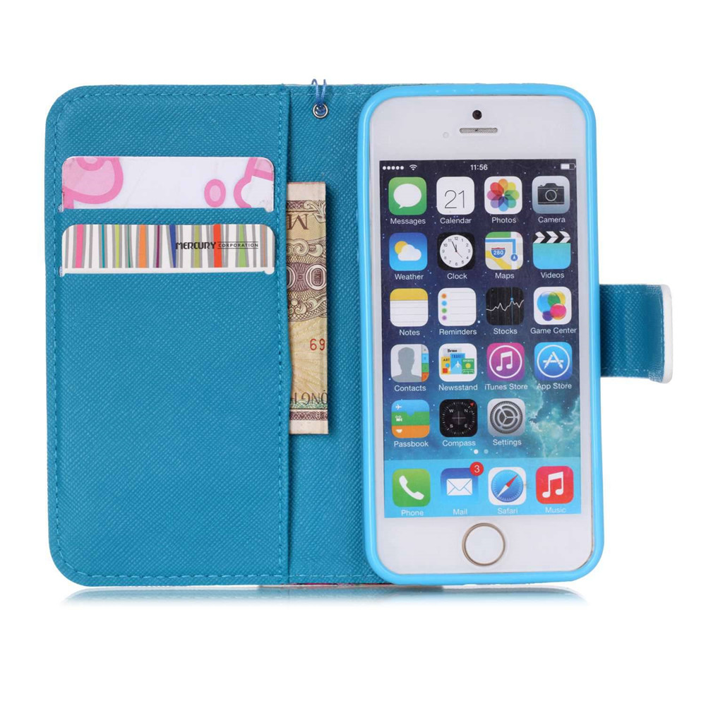 iPhone 5 5s SE case wallet leather case printed iPhone 5 5s SE case wallet leather case printed