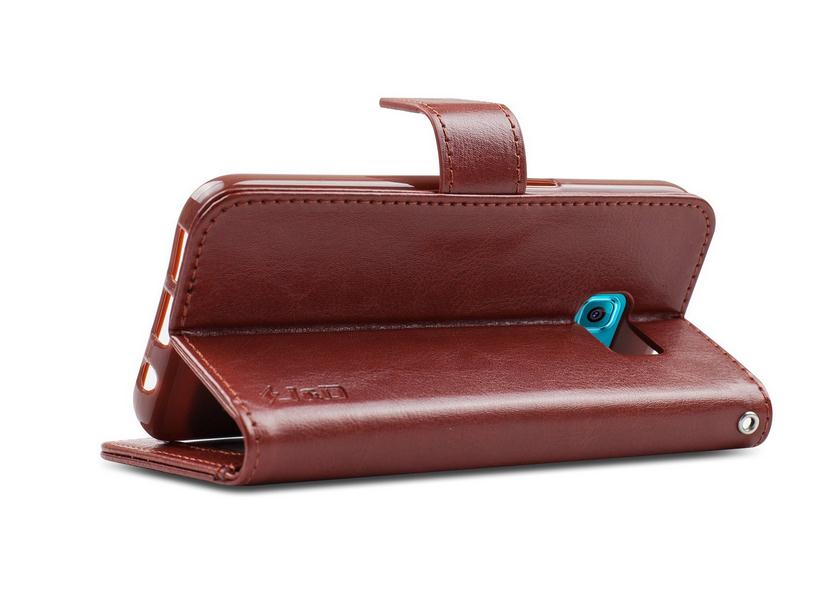 Galaxy S7 Vintage Fine Leather Wallet Case+combo - Brown