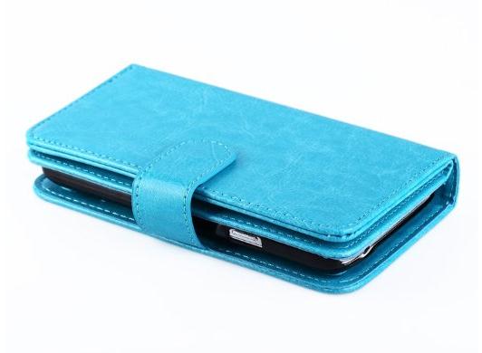 Galaxy S5 double wallet leather case detachable