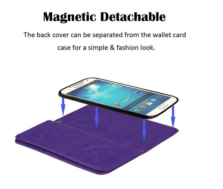 Galaxy S4 Mini detachable wallet leather case