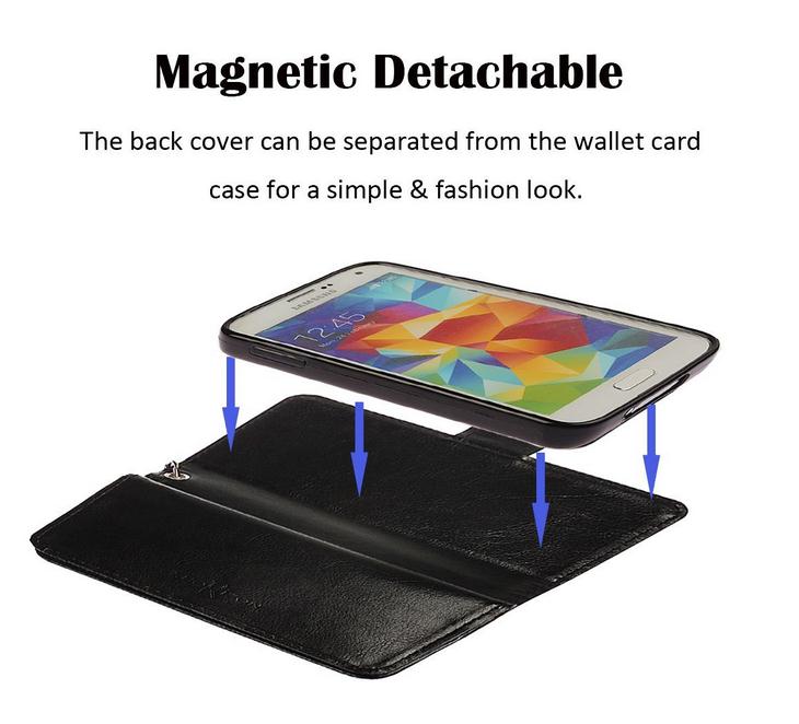 Galaxy S5 Mini detachable wallet leather case
