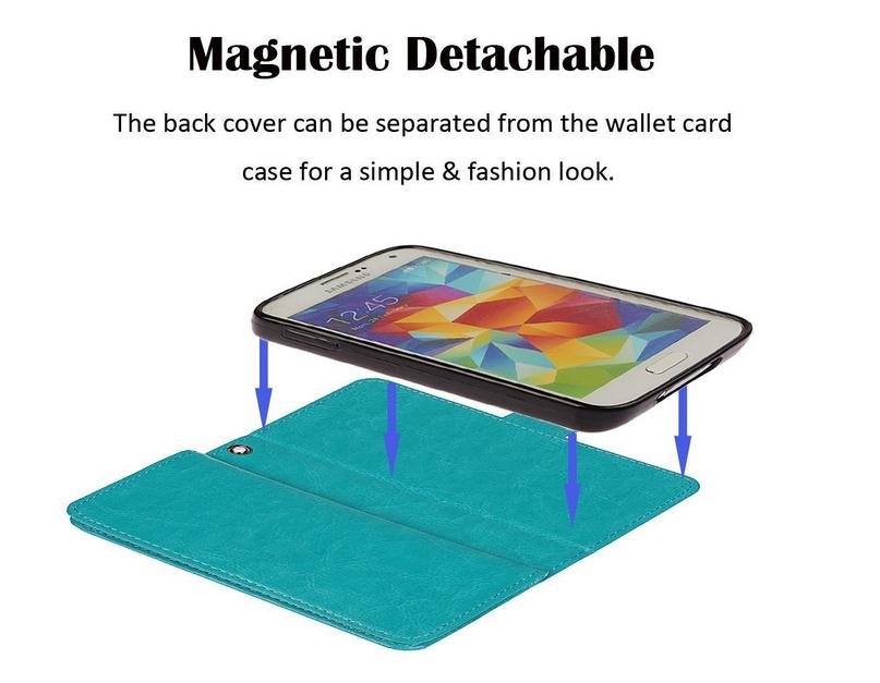 Galaxy S5 Mini detachable wallet leather case