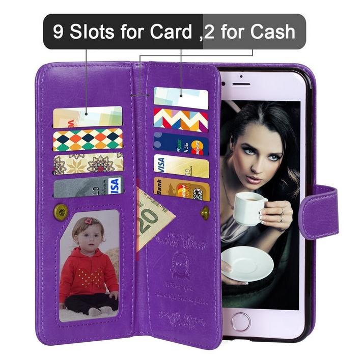 iPhone 6 6s double wallet leather case detachable iPhone 6 6s double wallet leather case detachable