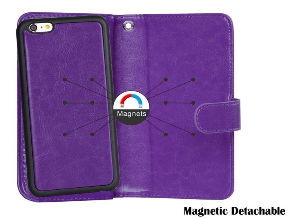 iPhone 6 6s double wallet leather case detachable iPhone 6 6s double wallet leather case detachable