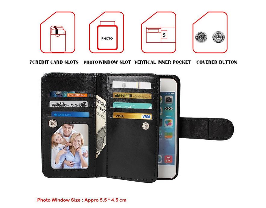 Iphone 5C detachable wallet leather case Iphone 5C detachable wallet leather case