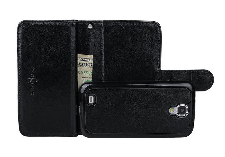 Galaxy S4 detachable wallet leather case