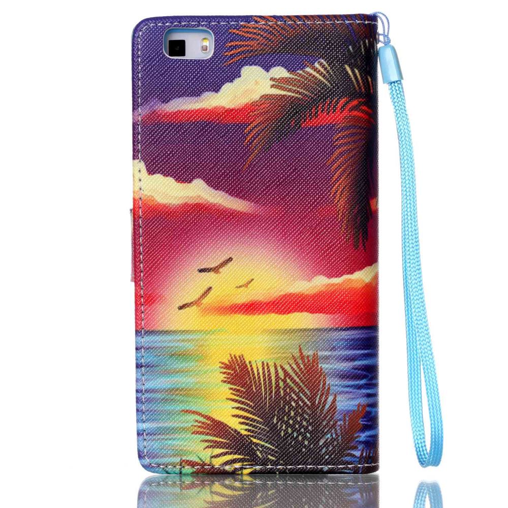 Huawei P8 LITE case wallet leather case printed