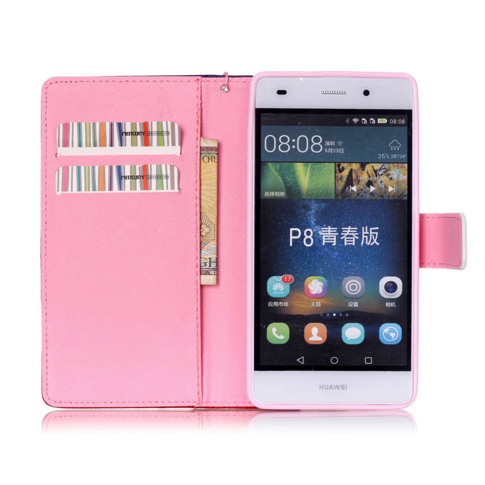 Huawei P8 LITE case wallet leather case printed