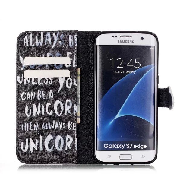 Galaxy S7 Edge case wallet leather case printed