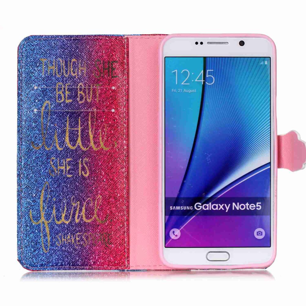 Galaxy NOTE 5 case wallet leather case printed