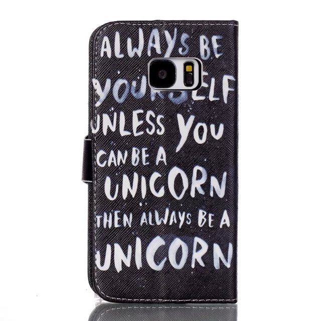 Galaxy S7 case wallet leather case printed