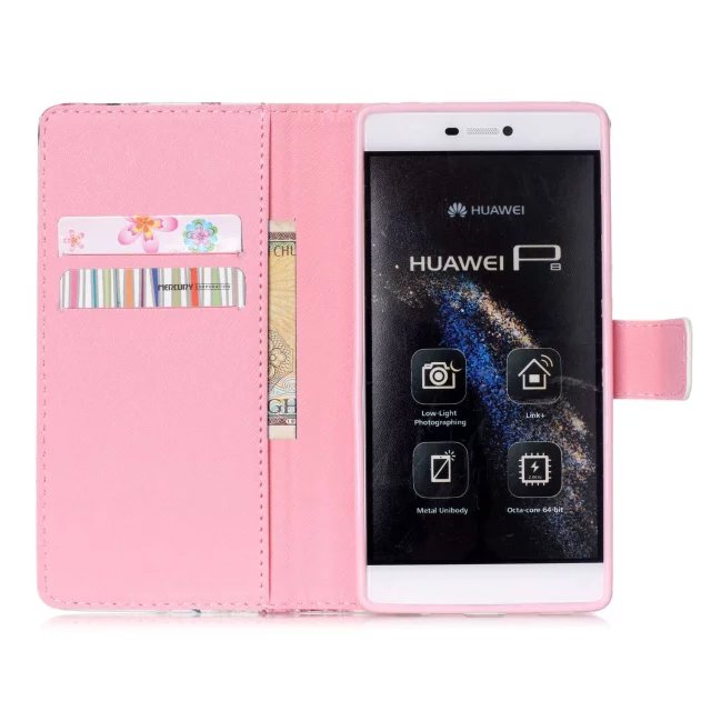 Huawei P8 case wallet leather case printed