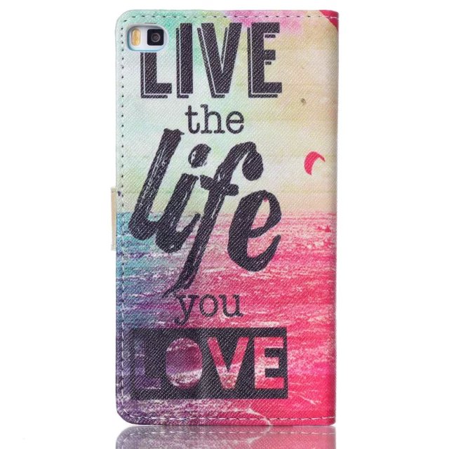 Huawei P8 case wallet leather case printed