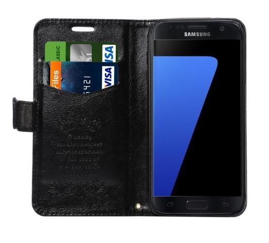 Galaxy S7 edge vintage fine leather wallet case