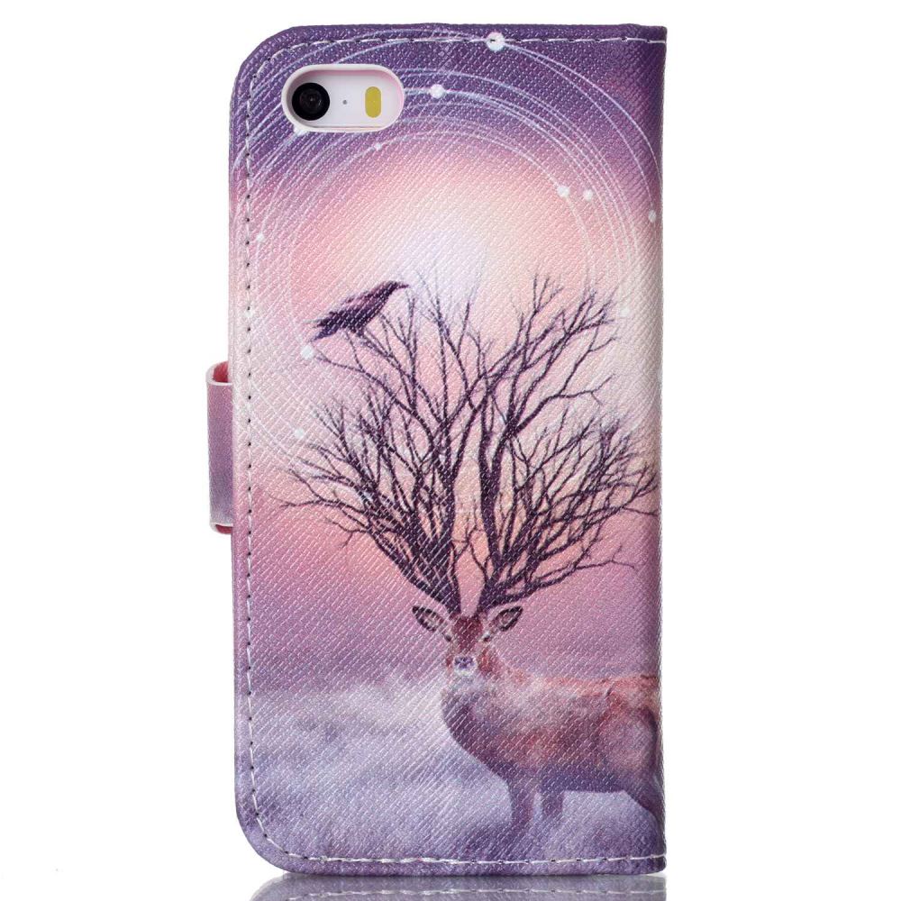 iPhone 5 5s SE case wallet leather case printed