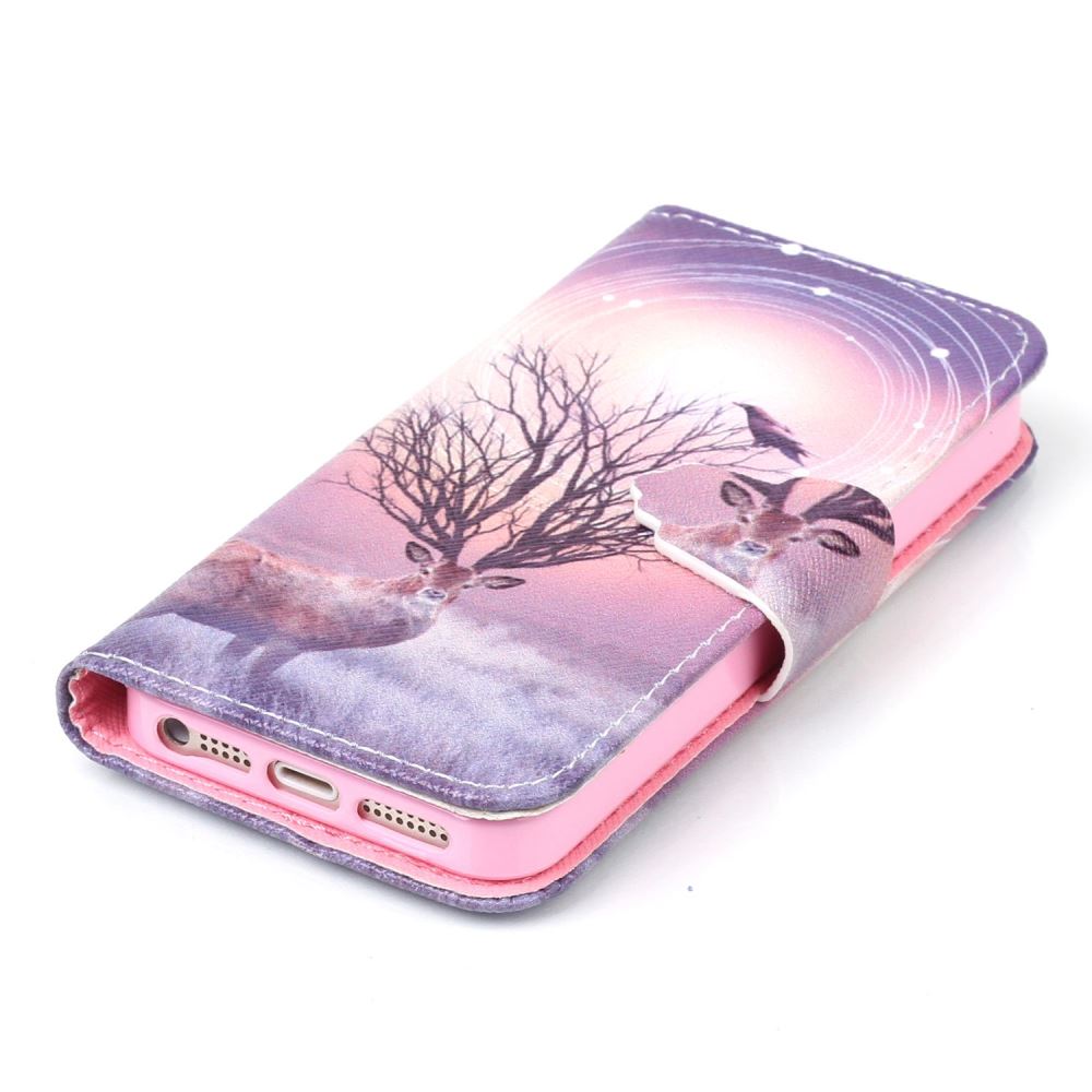 iPhone 5 5s SE case wallet leather case printed