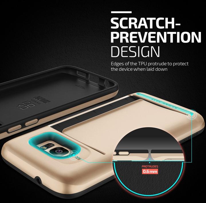 Galaxy S7 impact proof hybrid case card clip