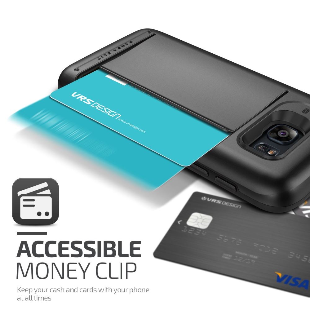 Galaxy S7 impact proof hybrid case card clip
