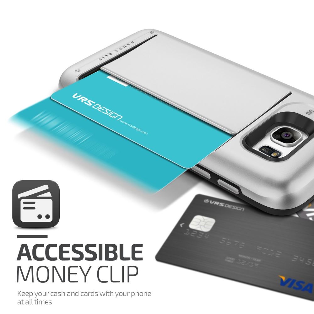 Galaxy S7 impact proof hybrid case card clip