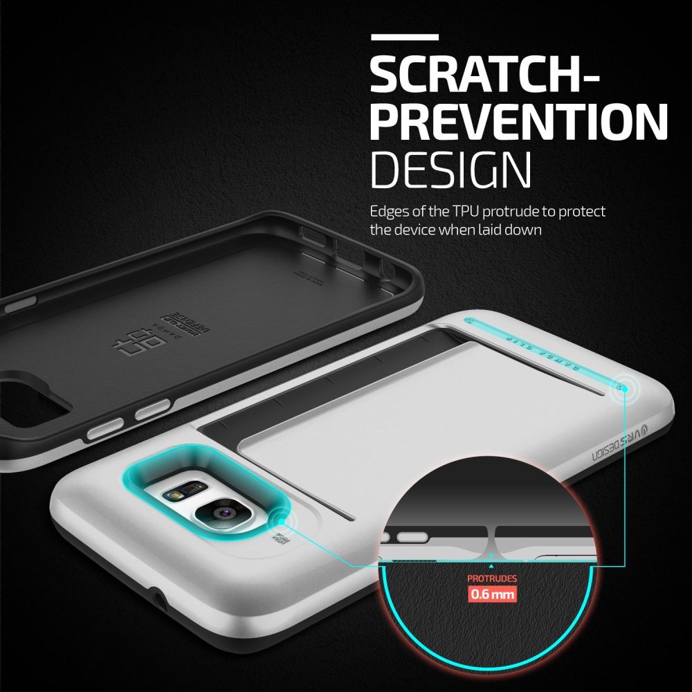 Galaxy S7 edge impact proof hybrid case card clip